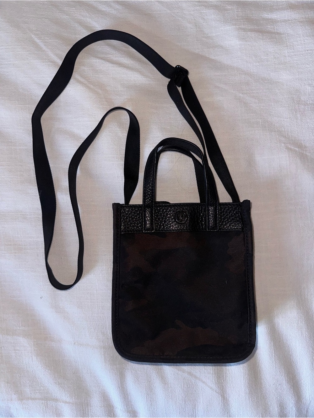 Lululemon Brown Camo Crossbody Tote Bag
